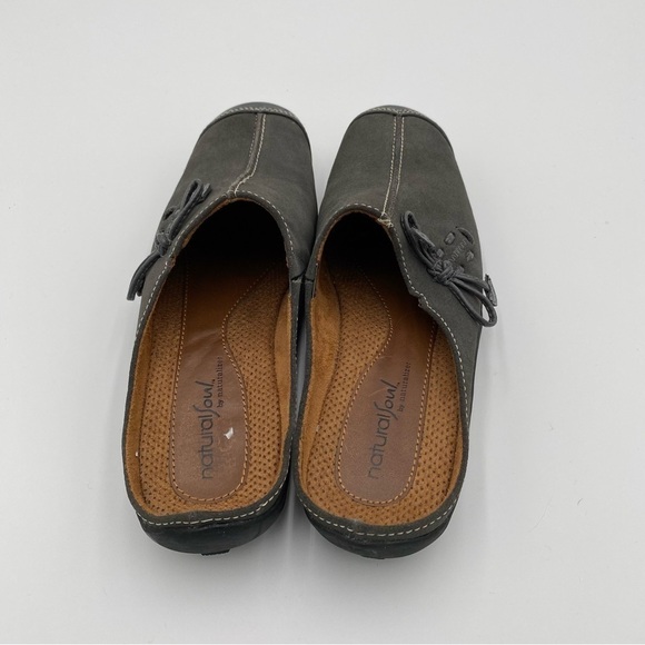 Natural Soul Naturalizer Leather‎ Suede Slip On Tie Comfort Mules Shoes Gray 6.5 - Picture 5 of 8